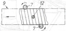 Burring and Bearding Device of gears - Tools Schema with Turning Direction
