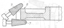 Burring and Bearding Device of gears - Partial View of Double Burring Process
