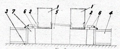 Formwork for monolithic walls of reinforced concrete - bearing detail on the metal crossbar of a set of molds