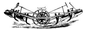 Fowler's Zwei Furchen Dampfpflug mit Untergrund Grubbe zinken