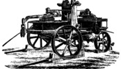 Fowler's car for rope curling revolving steam plow system