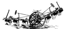 Fowler's 3-deep furrow steam plow