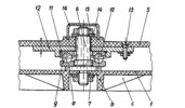 Gymnastics and physical training apparatus - Vertical section through the device after the plane A-A