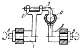 FOUR-BAR LINK-GEAR SPATIAL MECHANISM WITH CYLINDRICAL AND SPHERICAL PAIRS