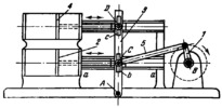 LINK-GEAR MECHANISM OF A TWO-CYLINDER PISTON MACHINE