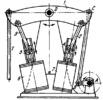FOUR-BAR LINKAGE OF AN ENGINE WITH TWO ATTACHED CONNECTING RODS AND SLIDERS