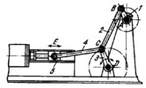 FOUR-BAR LINKAGE OF AN ENGINE WITH ATTACHED CONNECTING ROD AND SLIDER