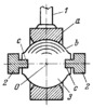 FOUR-MOTION JOINT WITH A SLOTTED BALL-SHAPED HEAD