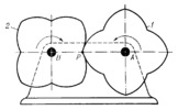 THREE-LINK FOUR-LOBE LOGARITHMIC-CURVE CENTRODE GEARING