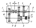 FOUR-SPEED REVERSIBLE GEARBOX MECHANISM WITH A CLUTCH ON THE INPUT SHAFT