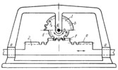THREE-LINK TOOTHED GEARING WITH STEPWISE RACK MOTION
