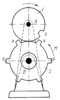 THREE-LINK TOOTHED GEARING WITH INTERMITTENT ROTATION OF THE DRIVEN GEAR