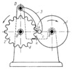 THREE-LINK TOOTHED GEARING WITH A LOCKING PAWL AND DWELLS OF THE DRIVEN GEAR