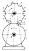 THREE-LINK TOOTHED GEARING WITH DWELLS OF THE DRIVEN GEAR AND A CIRCULAR LOCKING FEATURE