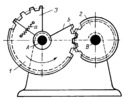 THREE-LINK TOOTHED GEARING WITH A DWELL OF THE DRIVEN GEAR AND A SWINGING GEAR SECTOR