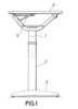 Side view of an adjustable school desk.