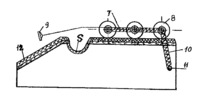 Representation of acupressure and massage apparatus in side view with partial section