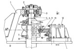 Bending machine representation in side view and longitudinal section