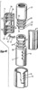 Exploded view of bearings, its crate, polished piston rod adapter and the piston rod supporter