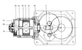 Gear motor section through the device