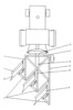 Top view of a tractor-mounted plow