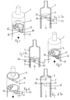 Views of the syringe´s pusher, the T shapes amrs, the piston and the opening