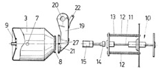 Views of roasting drum and the closing cover of the discharge chute and a locking system