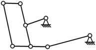 Solution principle of the model "Watt-linkage, Evans-linkage"