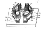 Perspective representation of a device for division of a sausage string
