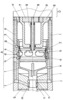 Longitudinal section through the machine percussion mechanism