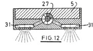 Section view through the showerhead