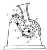 ECCENTRIC-LEVER MECHANISM OF A WOOD-CHIPPING MACHINE