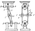 DOUBLE QUARTER-TURN BELT DRIVE MECHANISM WITH TWO PARALLEL AND TWO COAXIAL PULLEYS