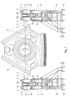 Front view of a turner device with a rotor disposed in a vertical position