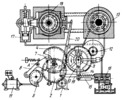 CAM-GEAR MECHANISM OF A HYDRAULIC DRIVE WITH A SYNCHRONIZING DEVICE