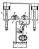 HYDRAULIC DRIVE MECHANISM WITH SYNCHRONIZED MOTION OF TWO PISTONS