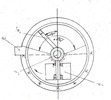 Horizontal section through the container provided with roller and paddle of the dough kneading unit