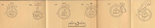 Meccanismi binari semplici, classe dei nottolini ed arpioni, tav. 12, fig. 343-348