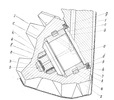 Longitudinal section through the assembly of a con-jaw drill bit roller