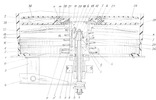 Section through the device with open box in the upper position