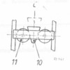 Section through the centering mechanism of the device