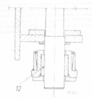 Section through the fasteners scraper of the device