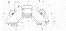 Front view of an end flange locking device