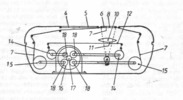 Vertical front section of the car mechanics