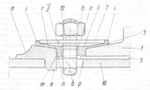 Track Rail Laying Device to Metalic Tie - Cross Section