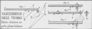 Tav. LXXXIII,Vanderbergh Emile Thomar, Baton-balance, ou porte plume balance