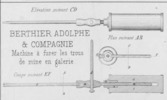 Tav. LXXXIV, Berthier Adolphe & compagnie, Machine à furer les trous de mine en galerie
