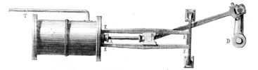 Etching of steam engine without condenser