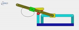 Six bar linkage. Slider crank kinematic chain connected in parallel with a slider crank-1 (Variant 1)_SolidWorks