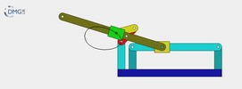 Six bar linkage. Slider crank kinematic chain connected in parallel with a slider crank-1 (Variant 2)_SolidWorks